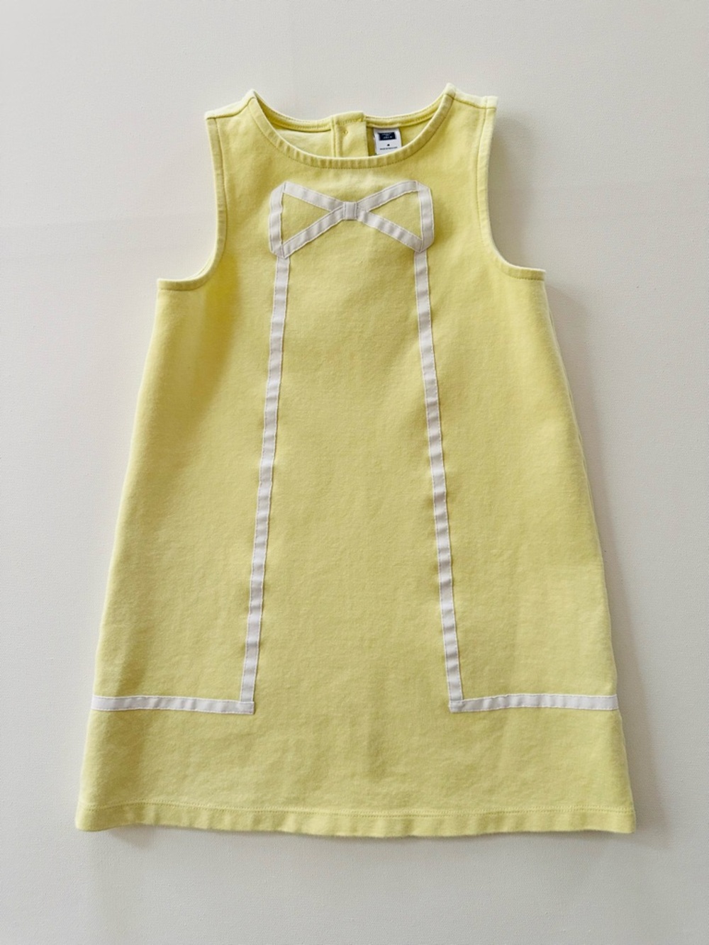 Janie and Jack Girls 4 Yellow Dress with White Trim Spring Summer